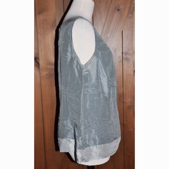Jones New York Gray & Silver Silk Sleeveless Summer Top Size 14W - Picture 5 of 6